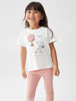 Mango Kids' Carla Rib Leggings, Pink