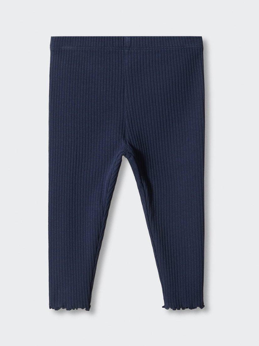 Product image 3 of 7, which shows Mango Kids' Carla Rib Leggings, Navy, 9-12 months