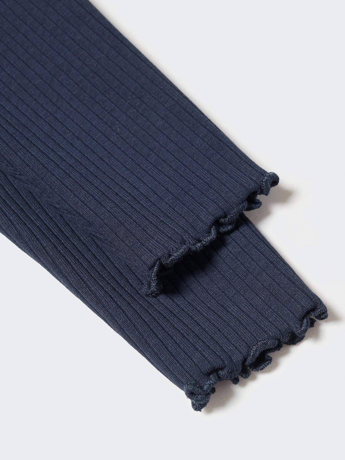 Product image 5 of 7, which shows Mango Kids' Carla Rib Leggings, Navy, 9-12 months