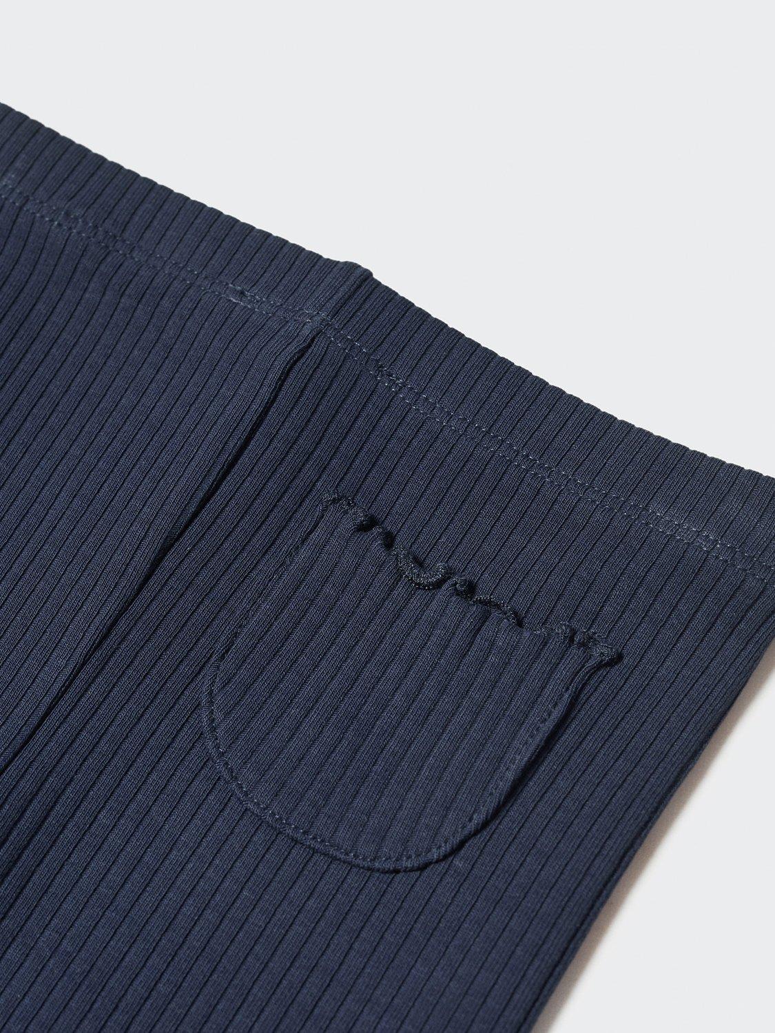Product image 7 of 7, which shows Mango Kids' Carla Rib Leggings, Navy, 9-12 months
