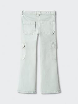 Mango Kids' Susi Flared Cargo Trousers - view 2, Green