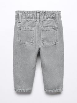 Mango Kids' Paperbag Jeans - view 2, Open Grey