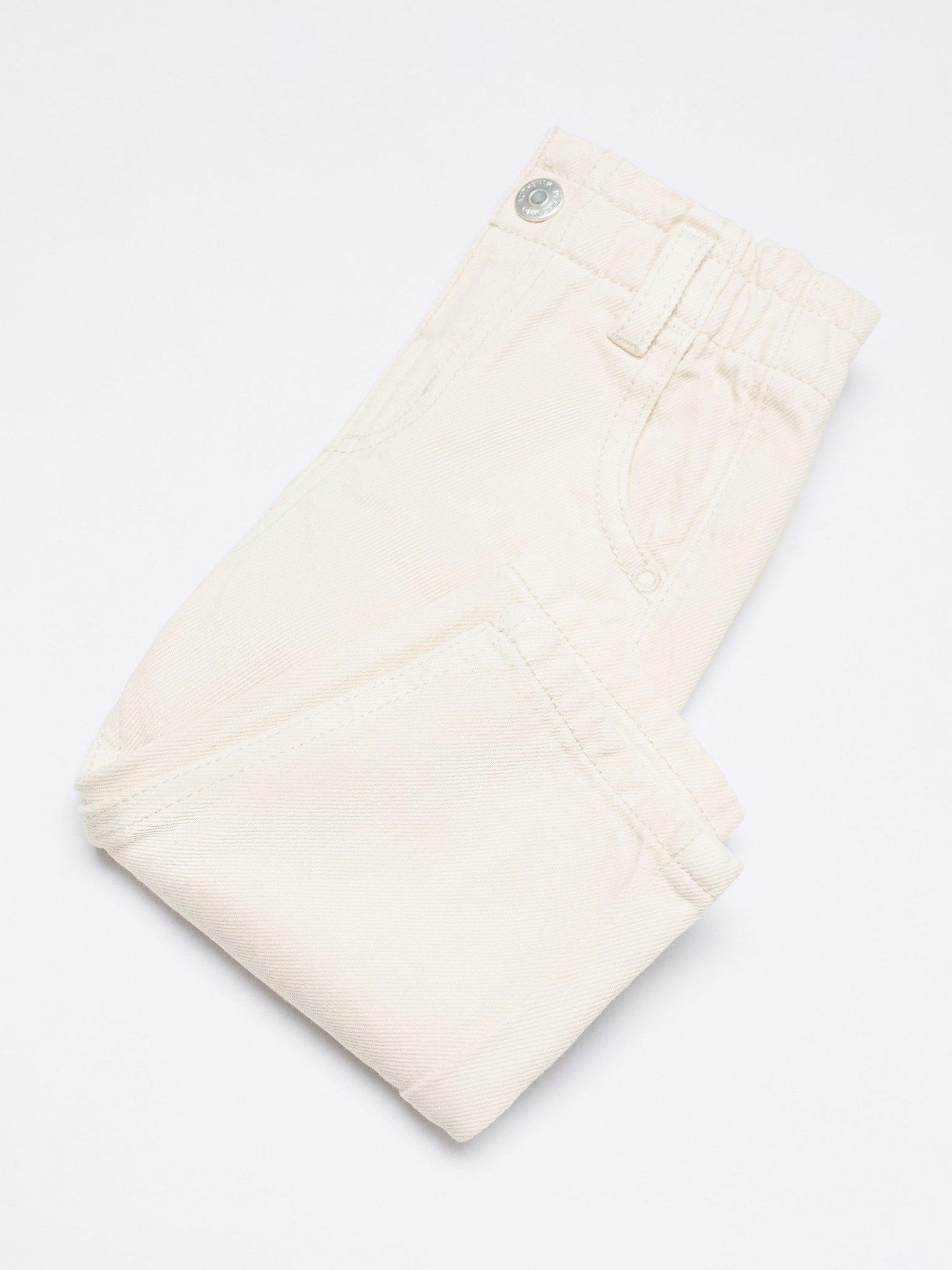 Product image 3 of 4, which shows Mango Kids' Paperbag Jeans, Pastel Brown, 9-12 months
