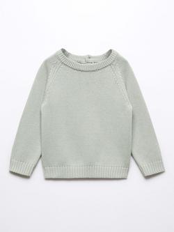 Mango Kids' Mauro Cotton Knit Jumper, Pastel Green