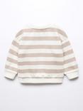 Mango Baby Uni Slogan Striped Sweatshirt, Light Pastel Brown