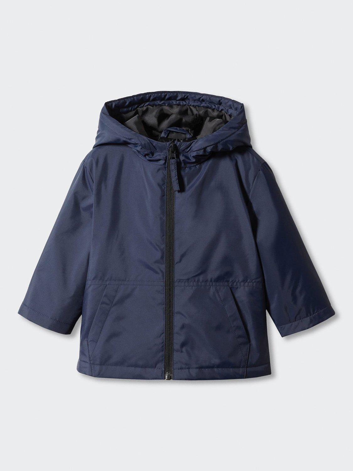 Mango Baby Pepelu Hooded Coat, Navy