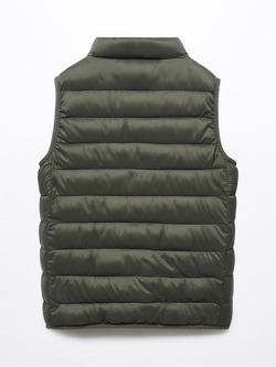 Mango Kids' Alvaro Quilted Gilet - view 2, Khaki