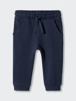 Mango Kids' Mateo Cotton Joggers, Navy