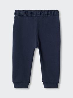 Mango Kids' Mateo Cotton Joggers - view 2, Navy