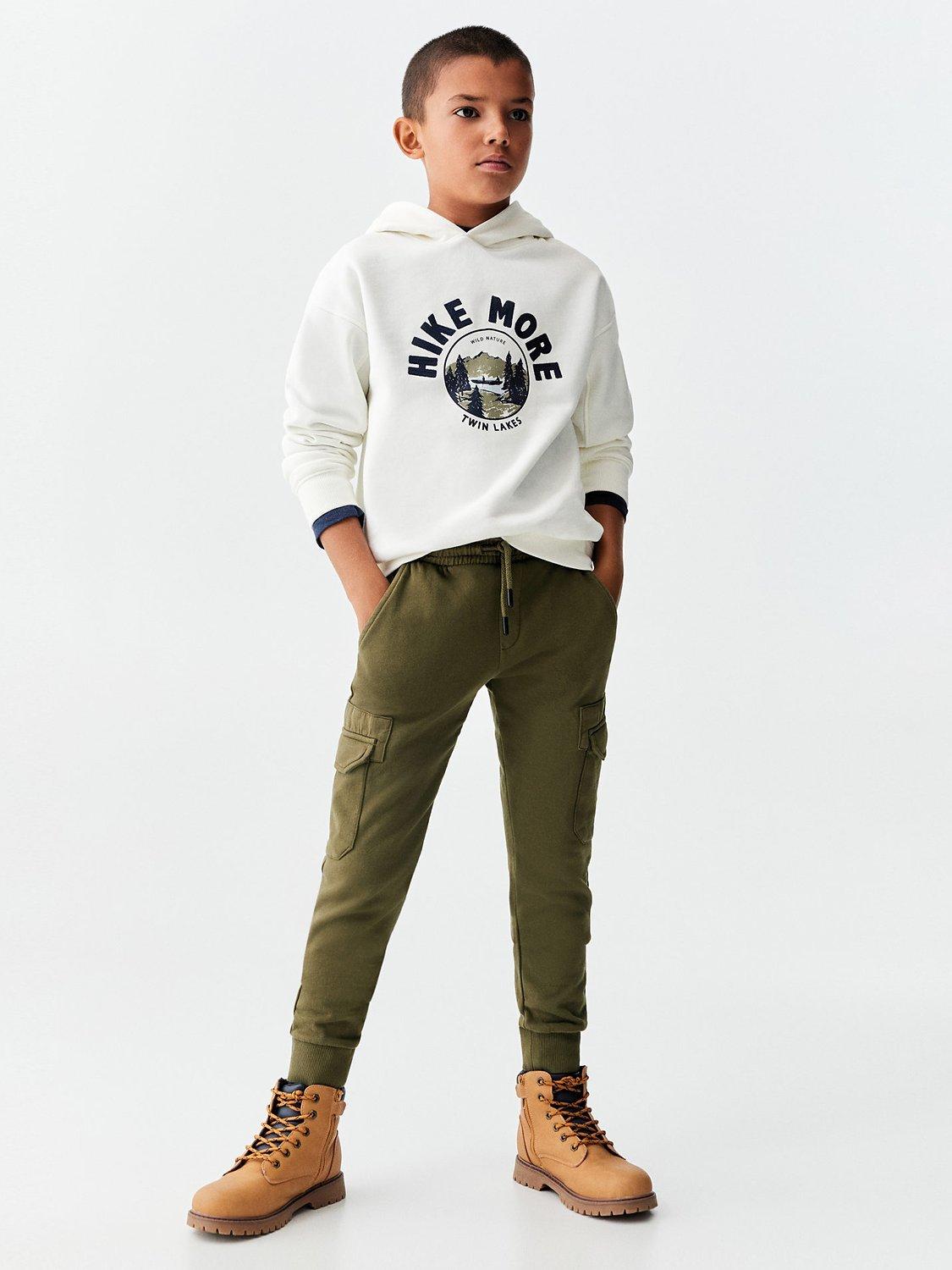 Mango Kids' Maverik Cargo Style Joggers, Khaki