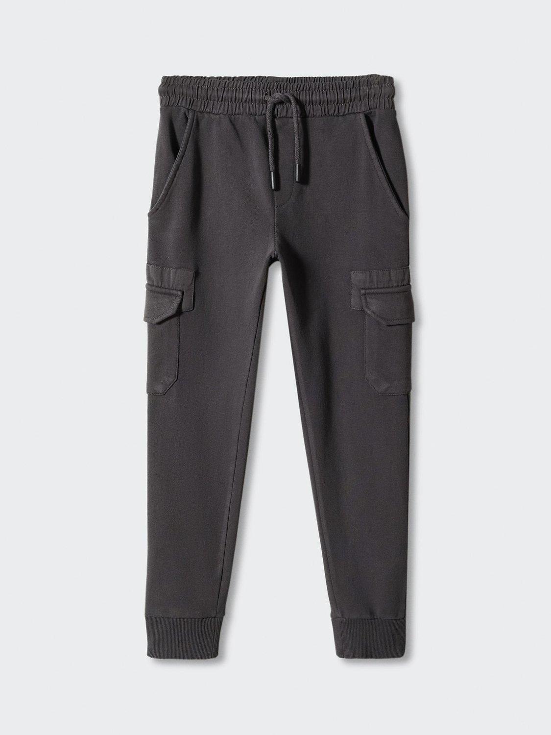 Mango Kids' Maverik Cargo Style Joggers, Charcoal
