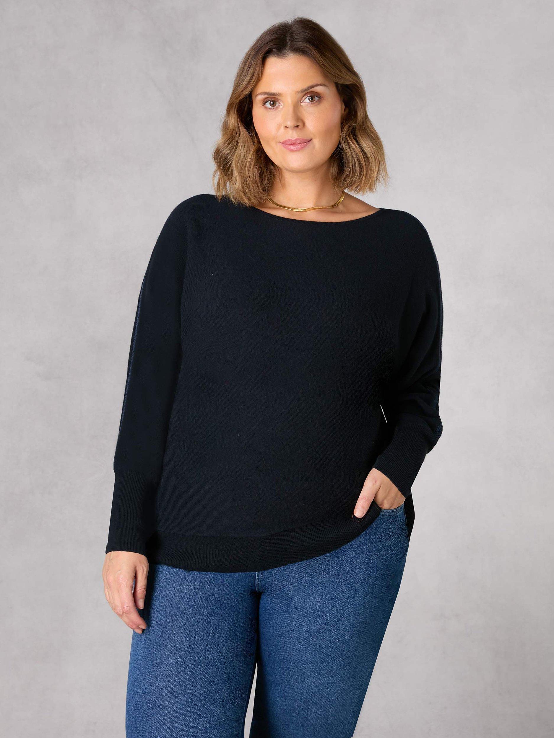 Live Unlimited Curve Lurex Stripe Batwing Jumper, Blue