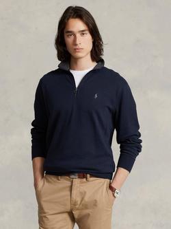 Ralph Lauren Polo Ralph Lauren Quarter Zip Pullover Jumper, Aviator Navy, Aviator Navy/C9678