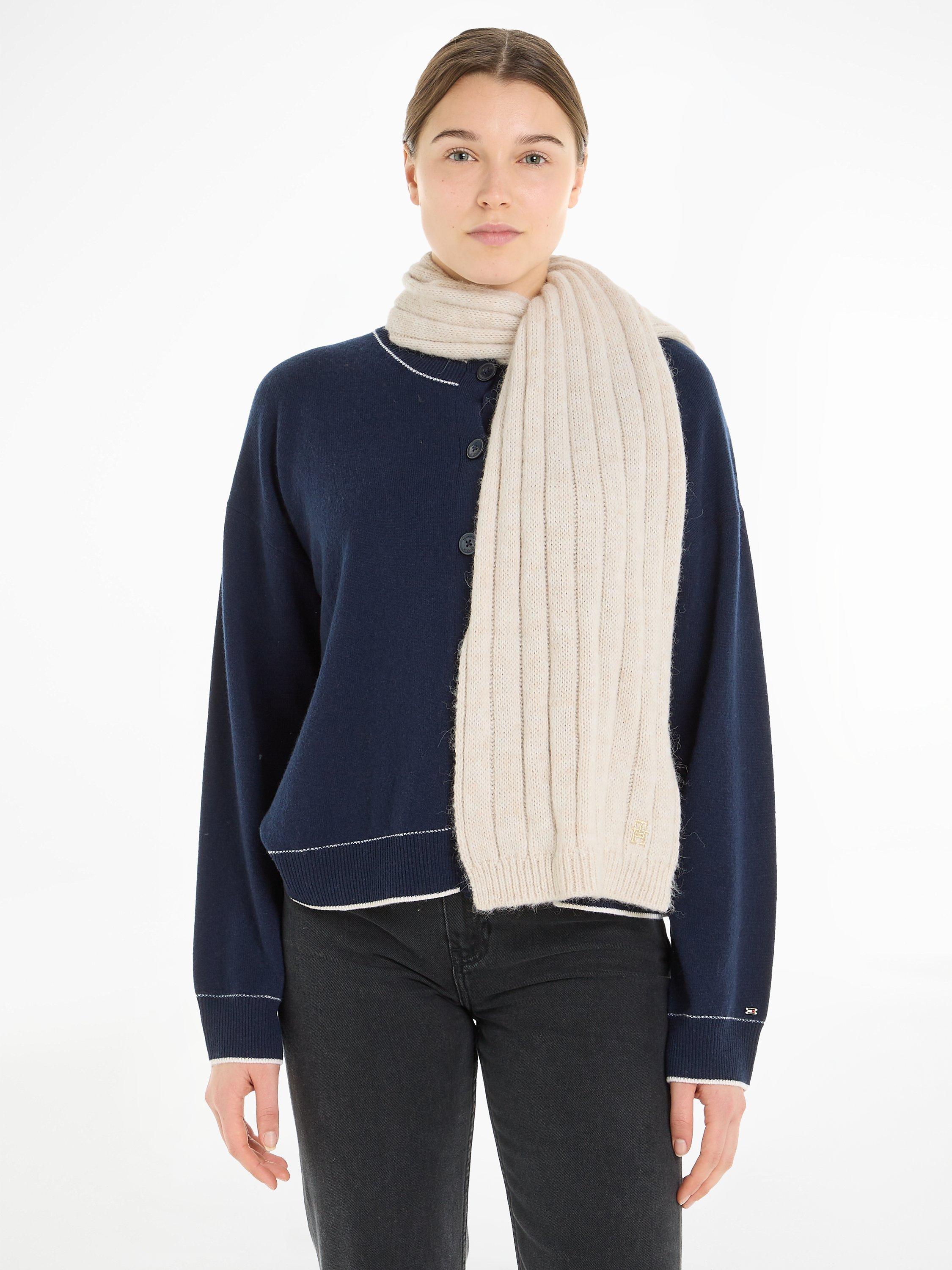 Product image 3 of 3, which shows Tommy Hilfiger Timeless Wool Blend Scarf, Cashmere Creme, One Size