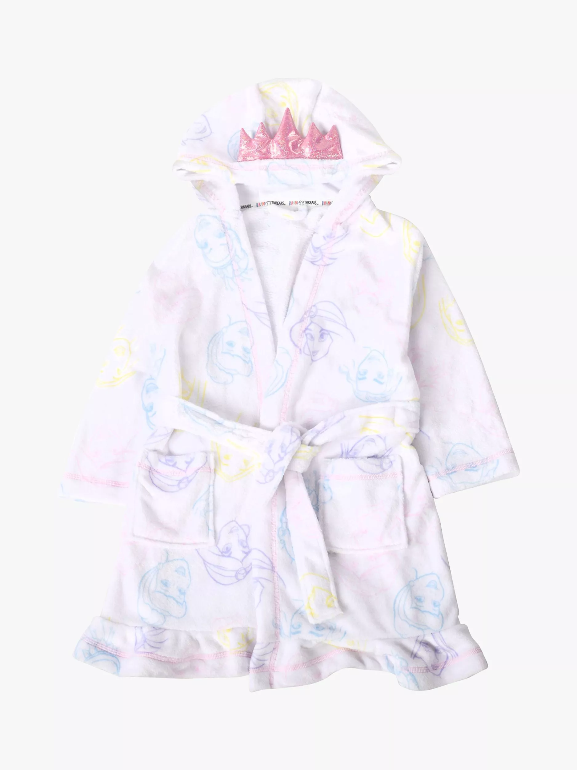 Brand Threads Kids Disney Princess Hooded Dressing Gown Multi