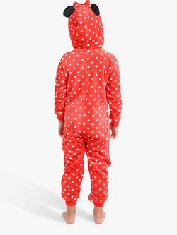 Brand Threads Kids' Minnie Hooded Onesie, Red/White - view 2, Red/White