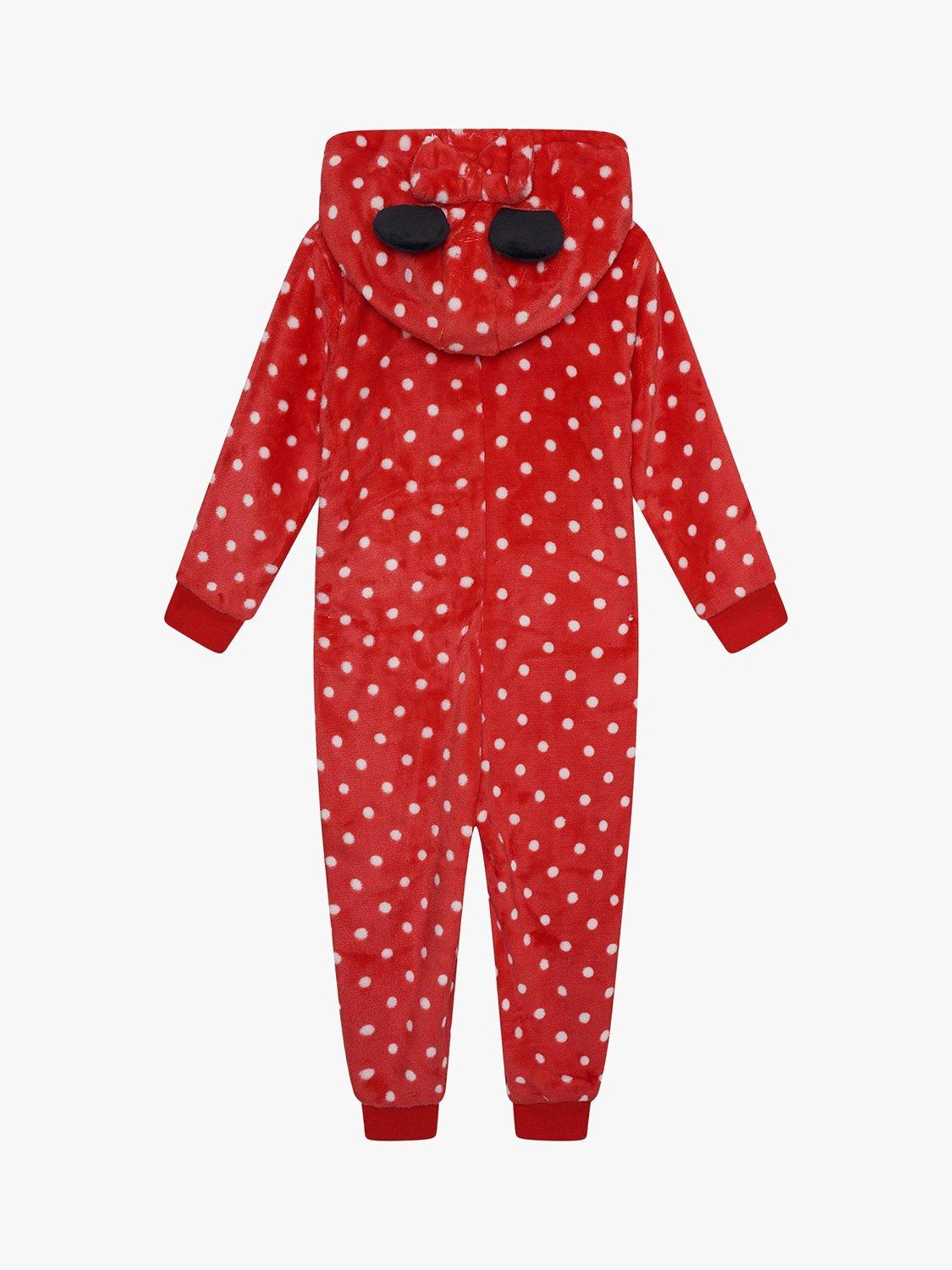 Brand Threads Kids' Minnie Hooded Onesie, Red/White