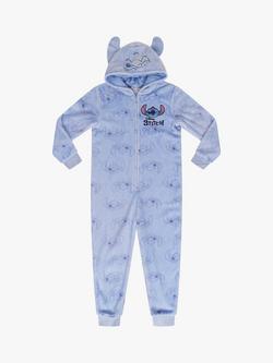 Brand Threads Kids' Disney Stitch Hooded Onesie, Blue, Blue