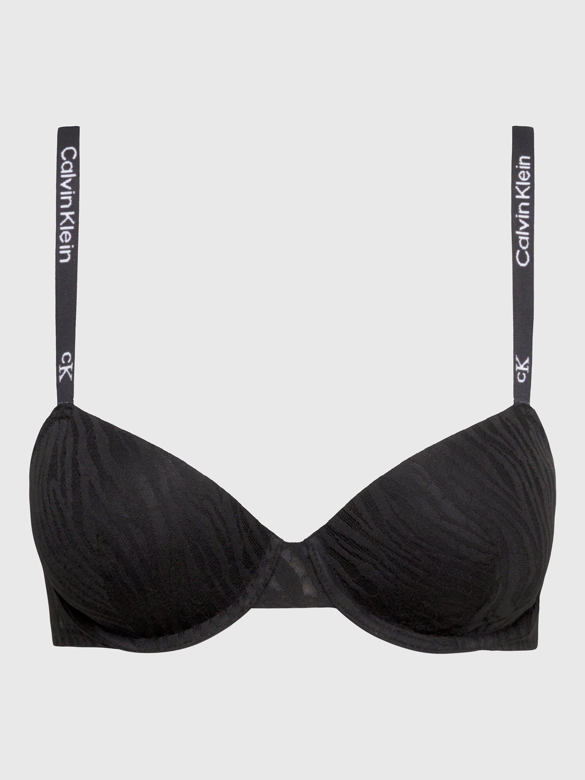Calvin Klein Animal Lace Balconette Bra, Black