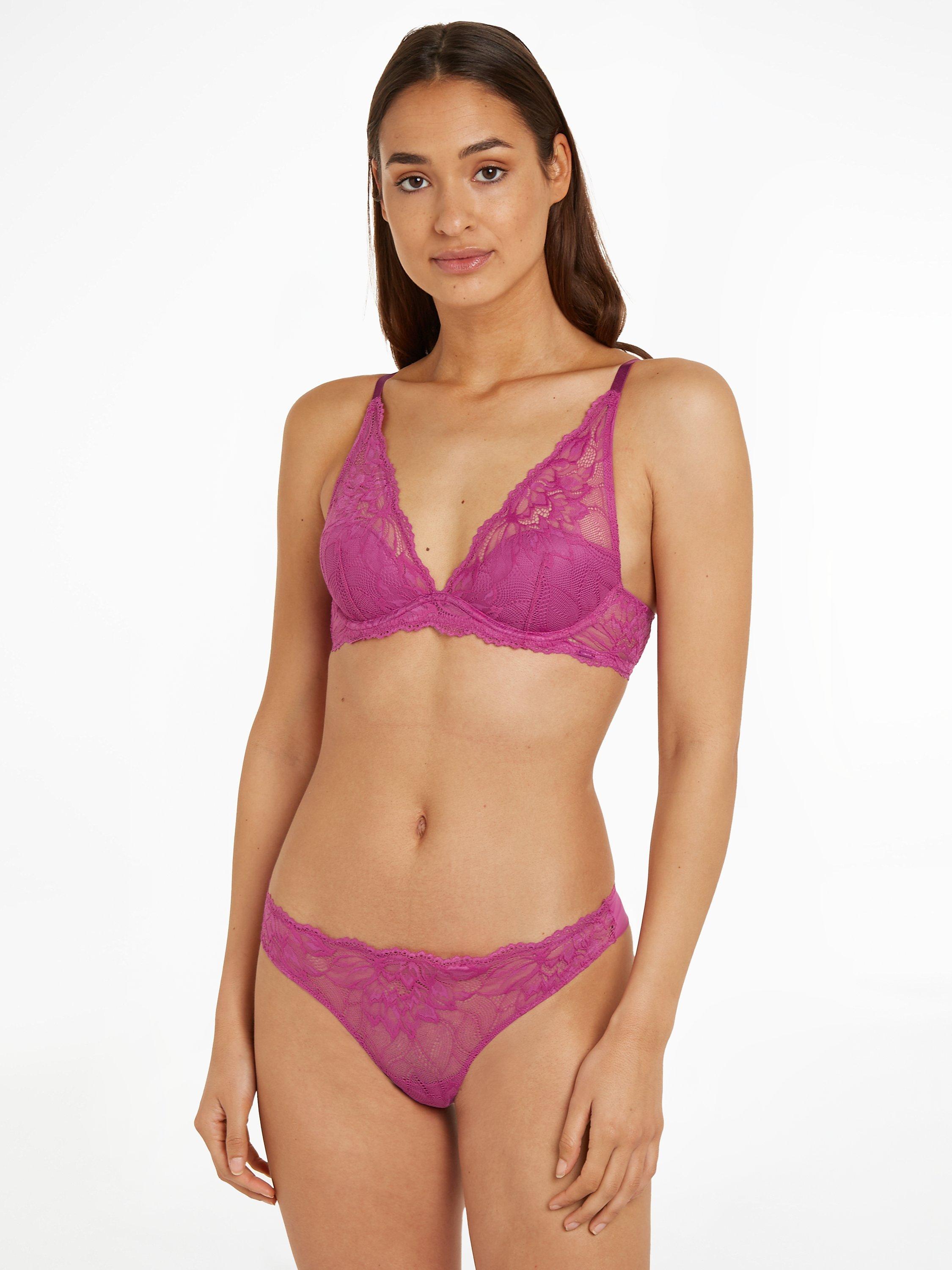 Calvin Lotus Seductive Comfort Plunge Bra, Wild Aster