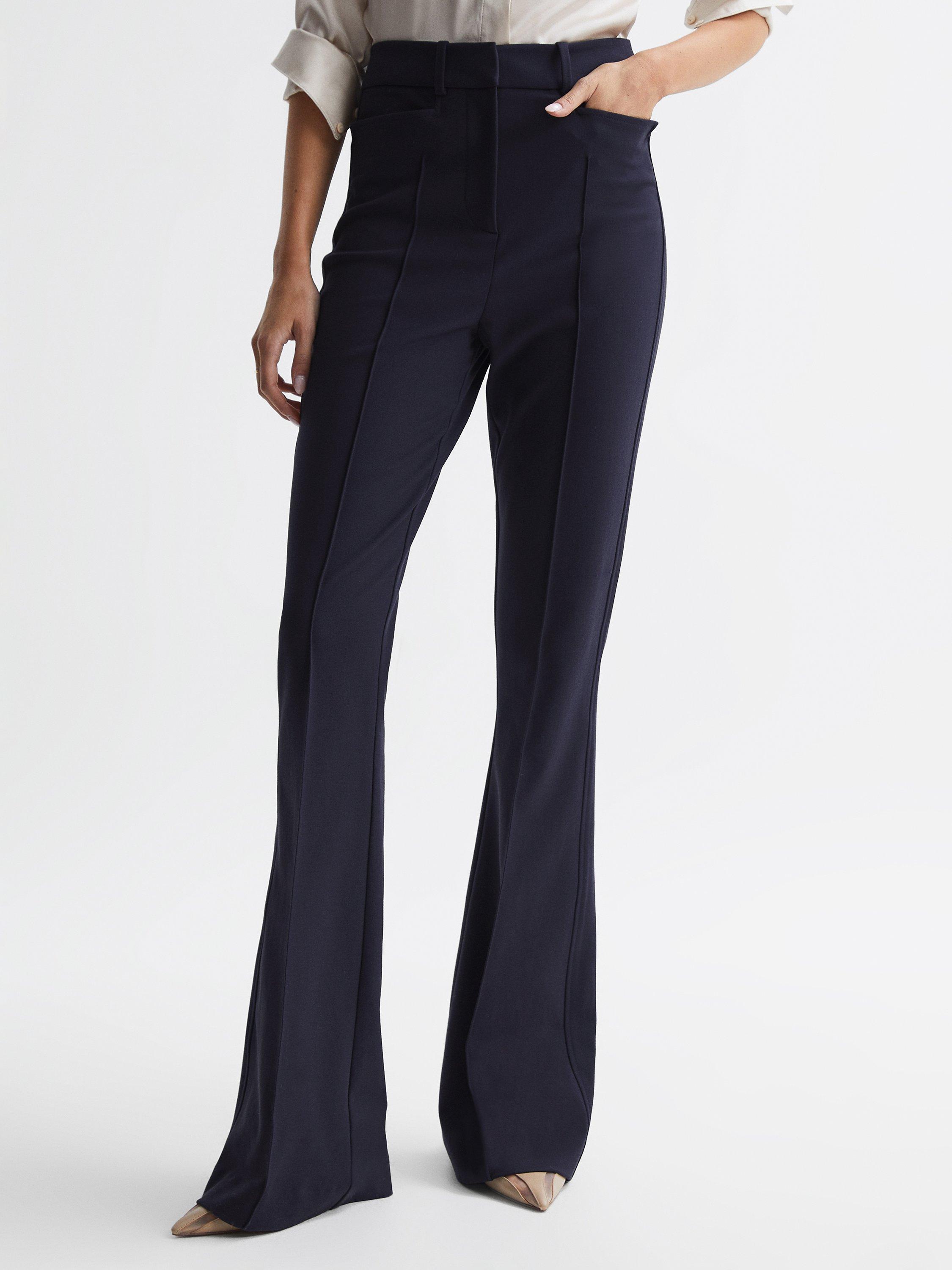 Reiss Dylan Flared Trousers, Navy