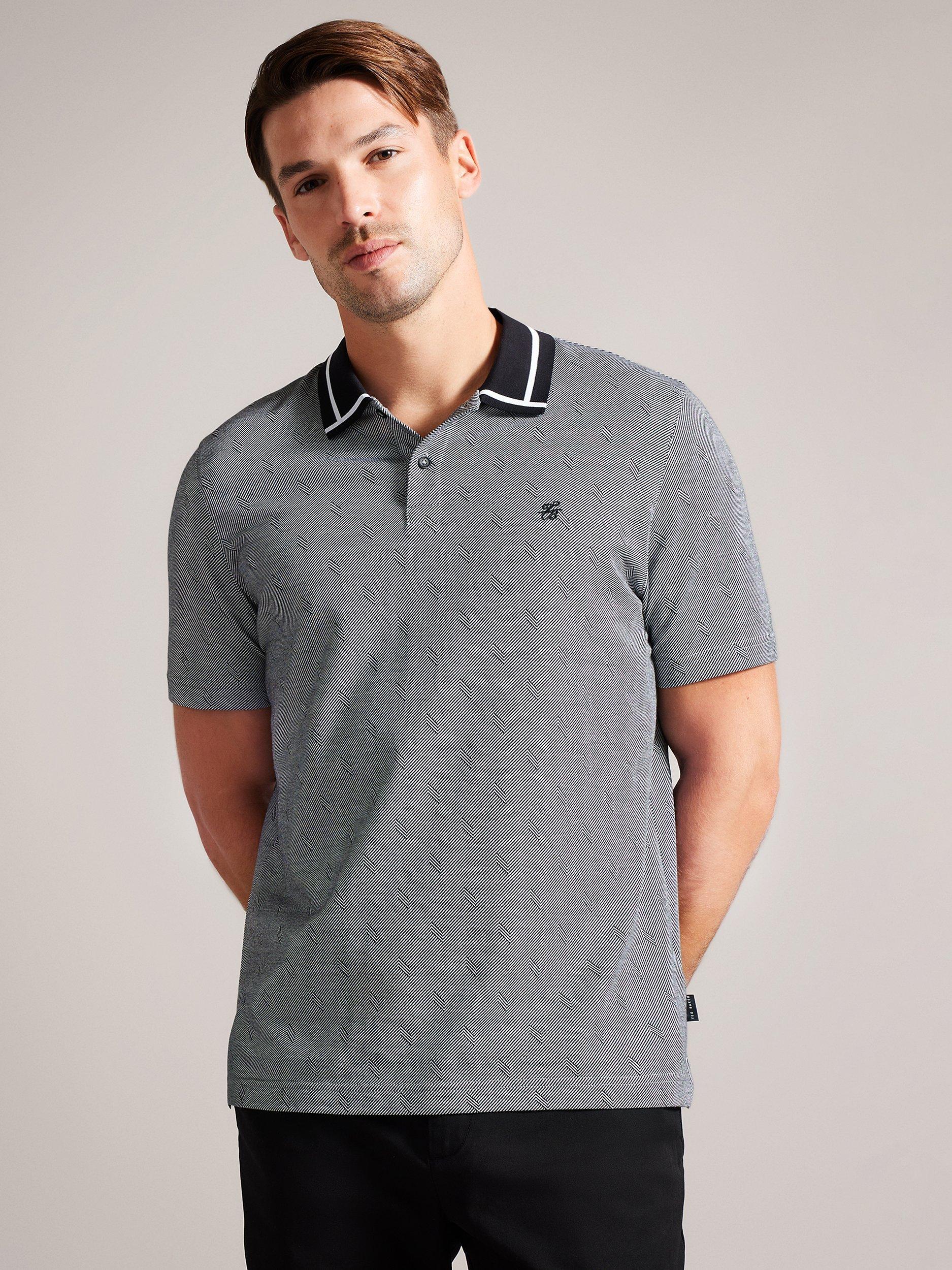 Ted Baker Short Sleeve Herringbone Stitch Polo Shirt