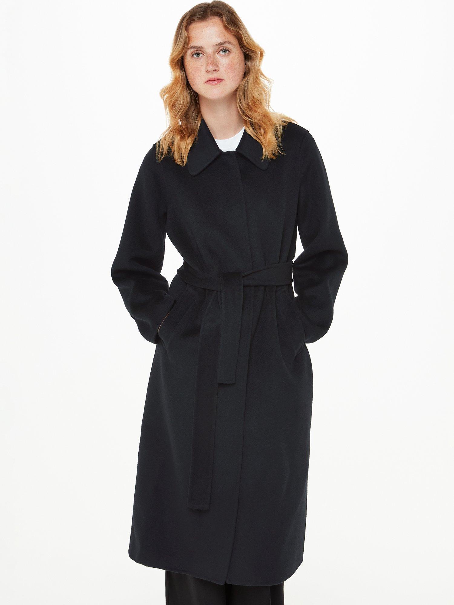 Whistles Nell Belted Doubled Faced Coat Black