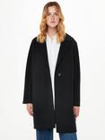 Whistles Double Faced Wool Blend Coat, Black