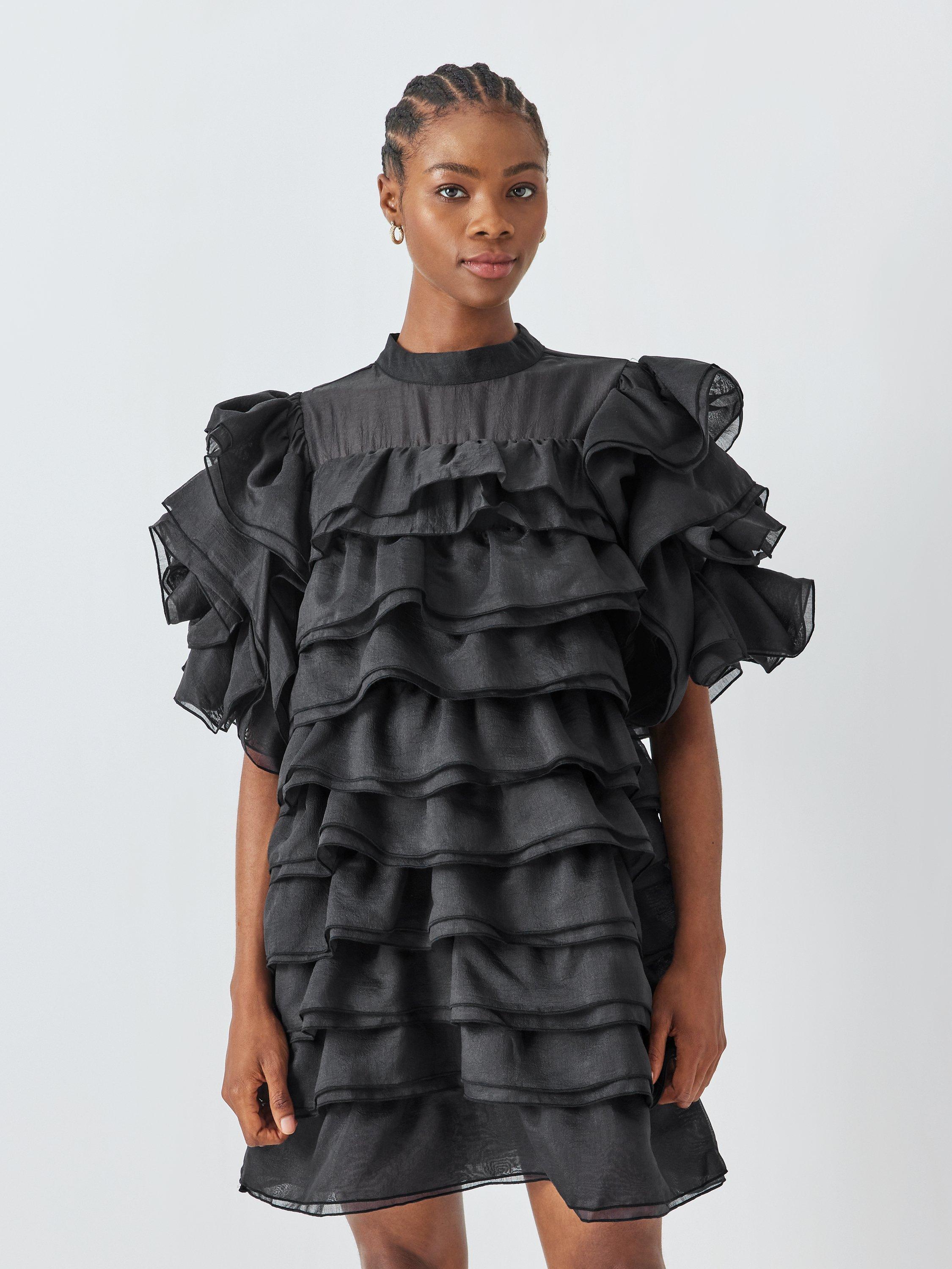 Sister Jane Mariah Ruffle Mini Dress, Black