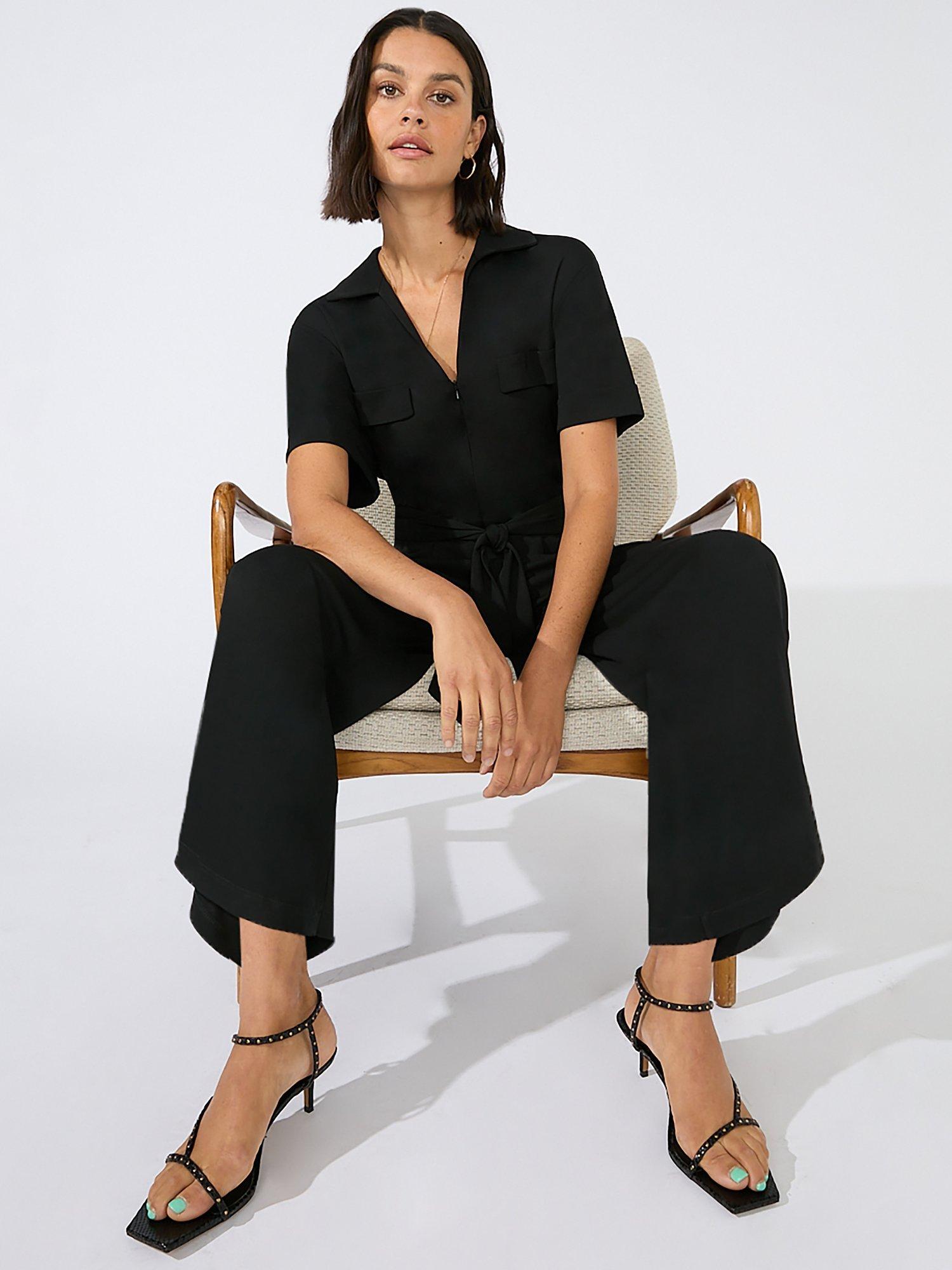 Ro&Zo Petite Jersey Jumpsuit, Black