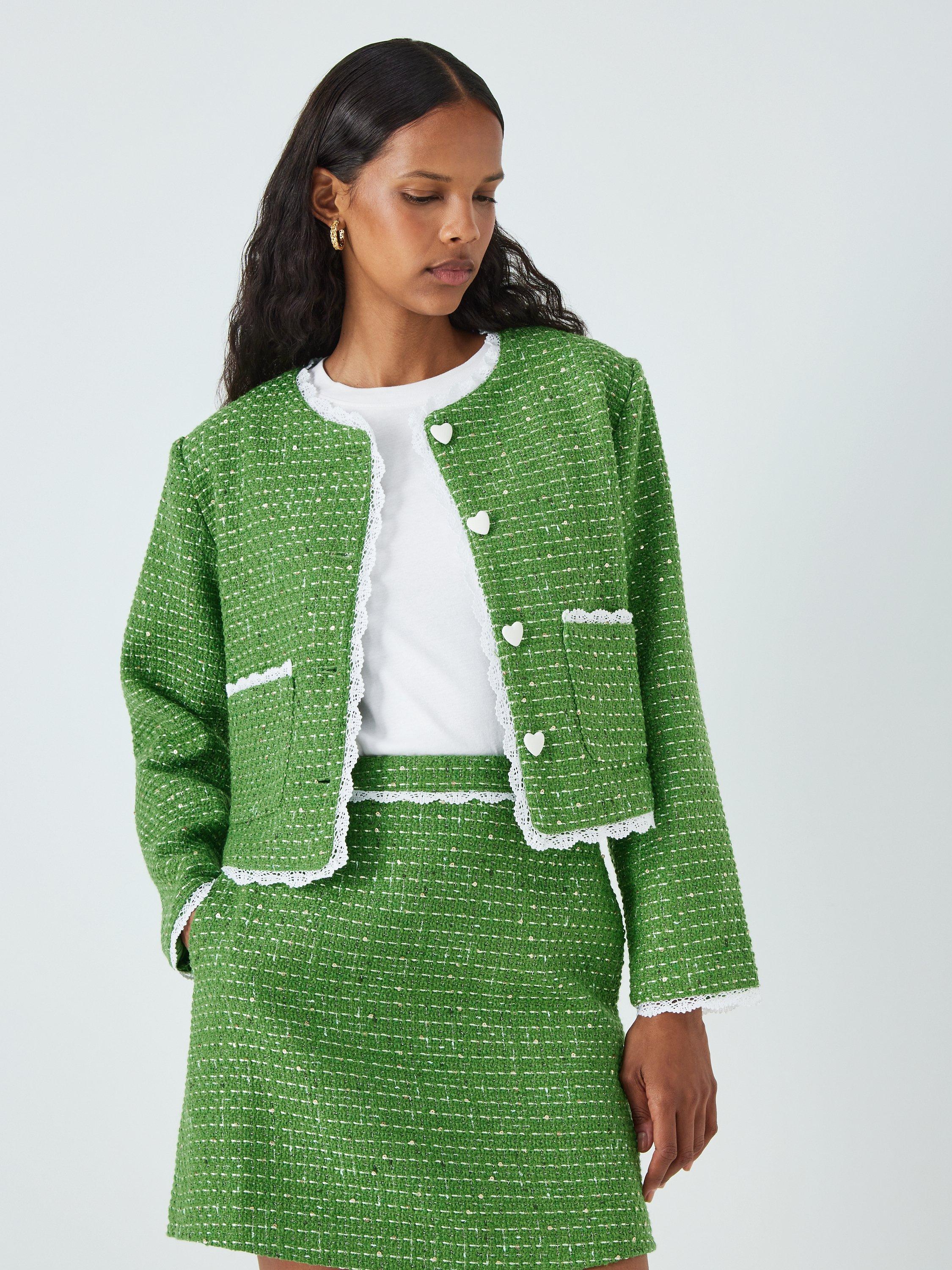 Sister Jane Macaron Tweed Jacket, Green
