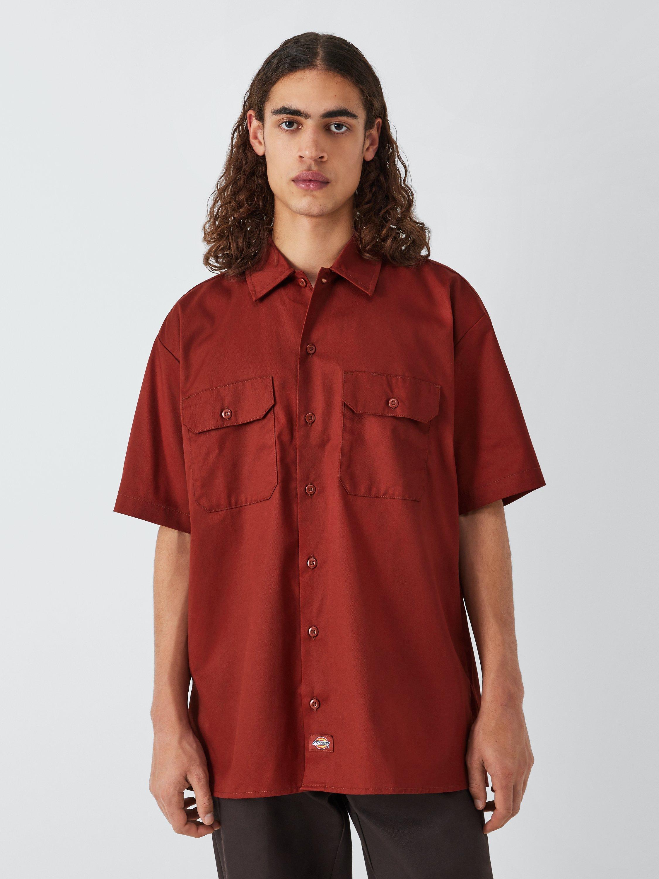 Dickies Short Sleeve Work Shirt, Fired Brick