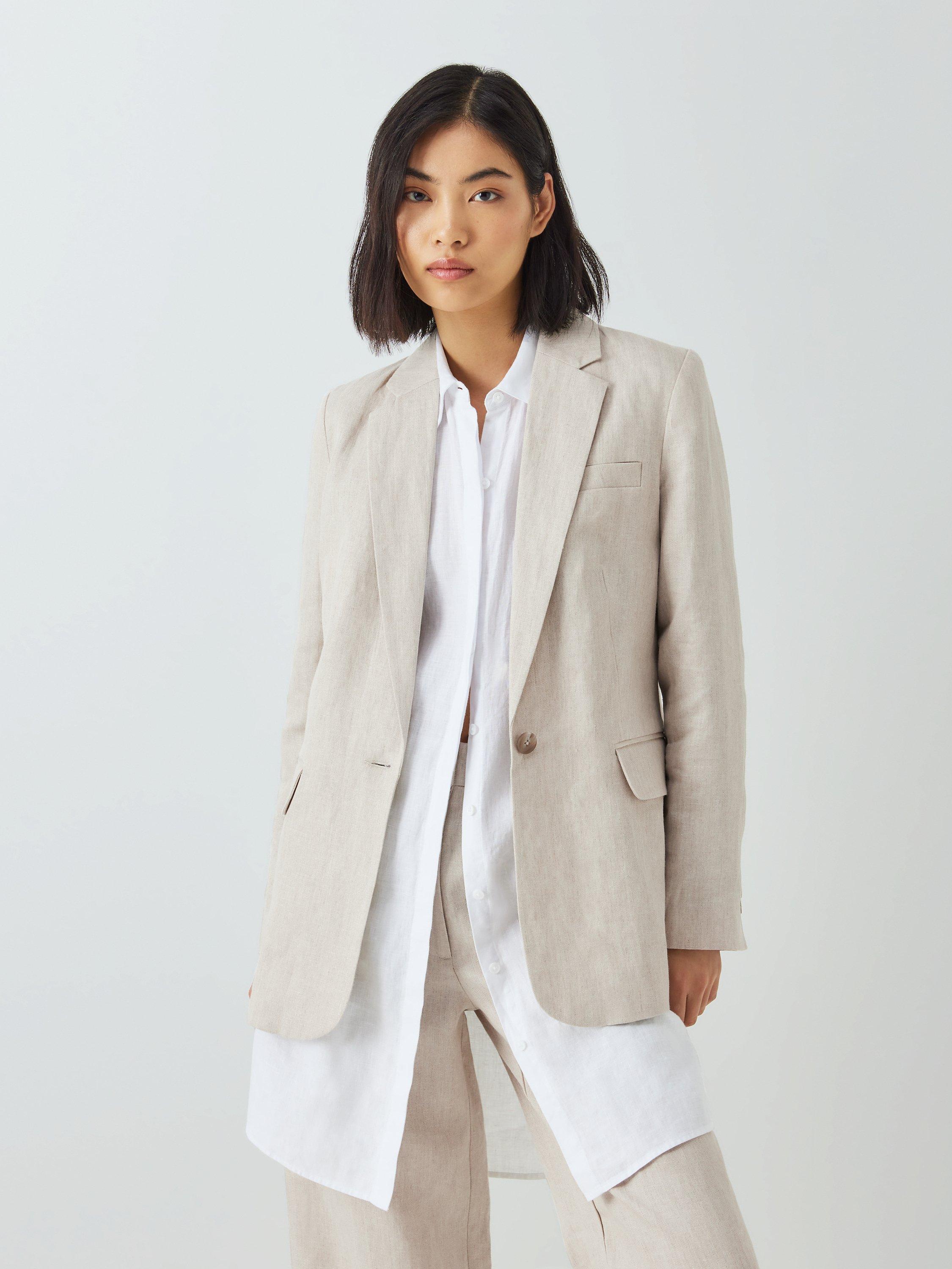 John Lewis Linen Blazer Natural
