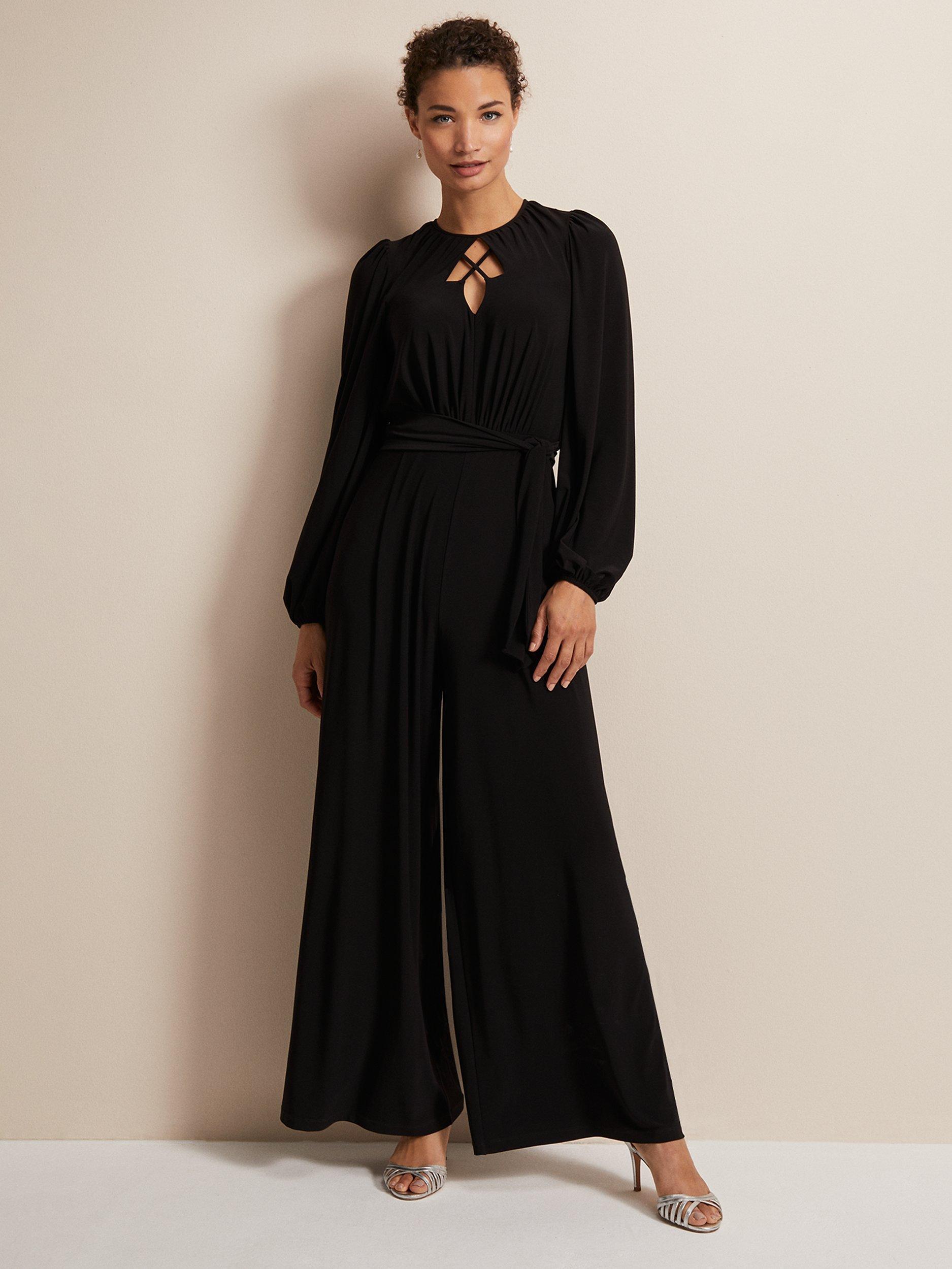 Phase Eight Janece Wide Leg Jumpsuit, Black