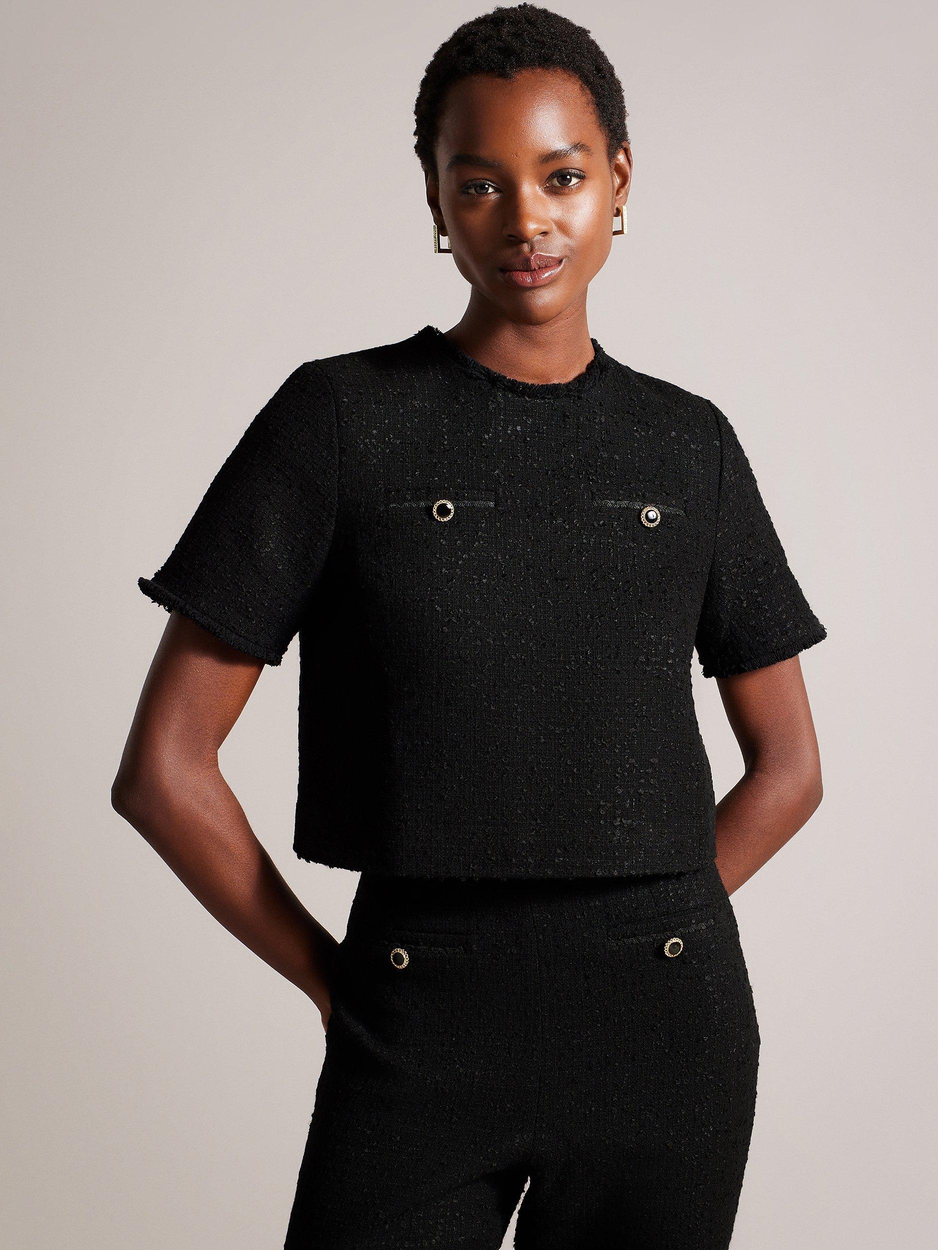 Ted Baker Katyyj Welt Pockets T-Shirt, Black