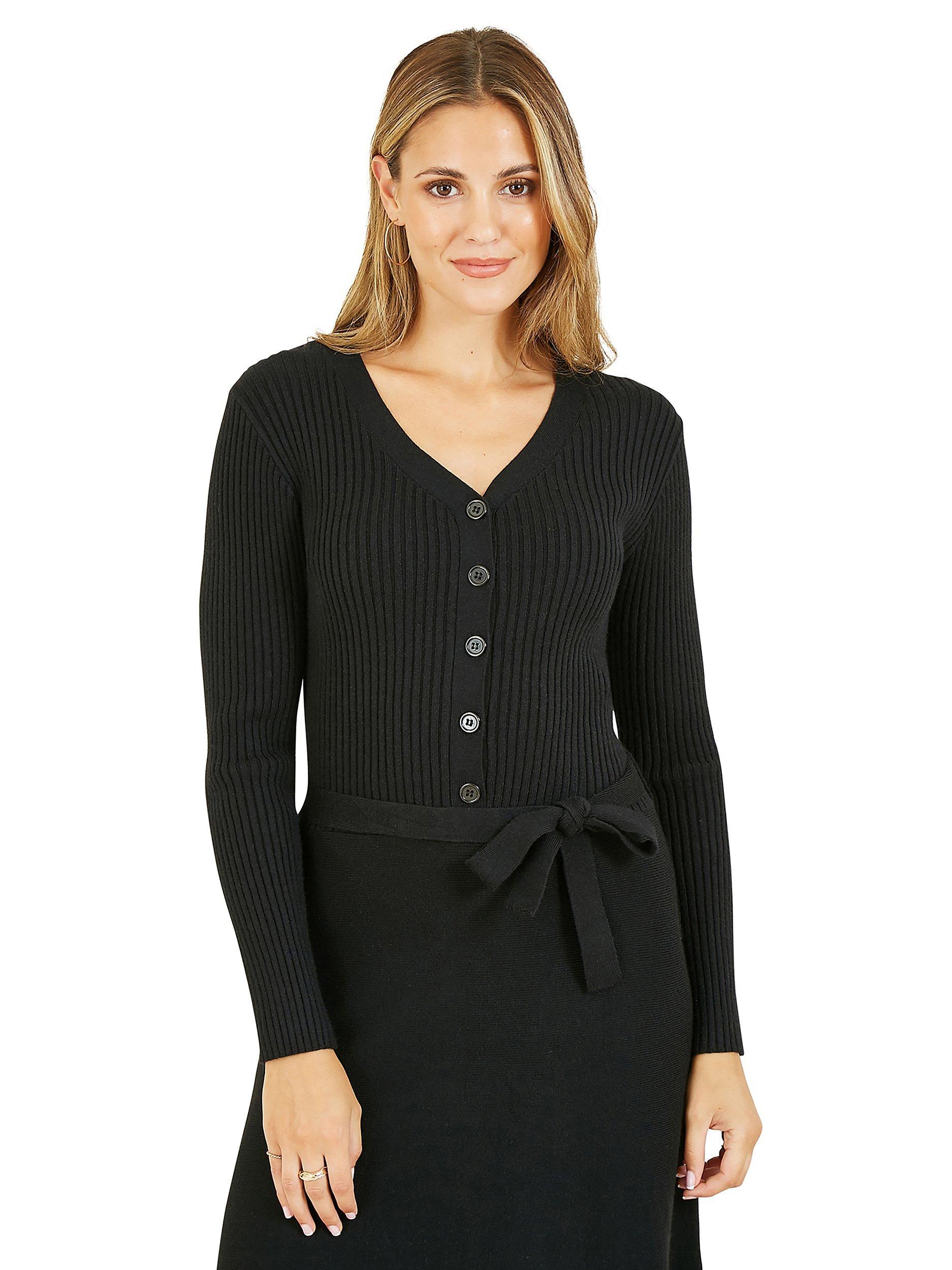 Black button skater dress best sale