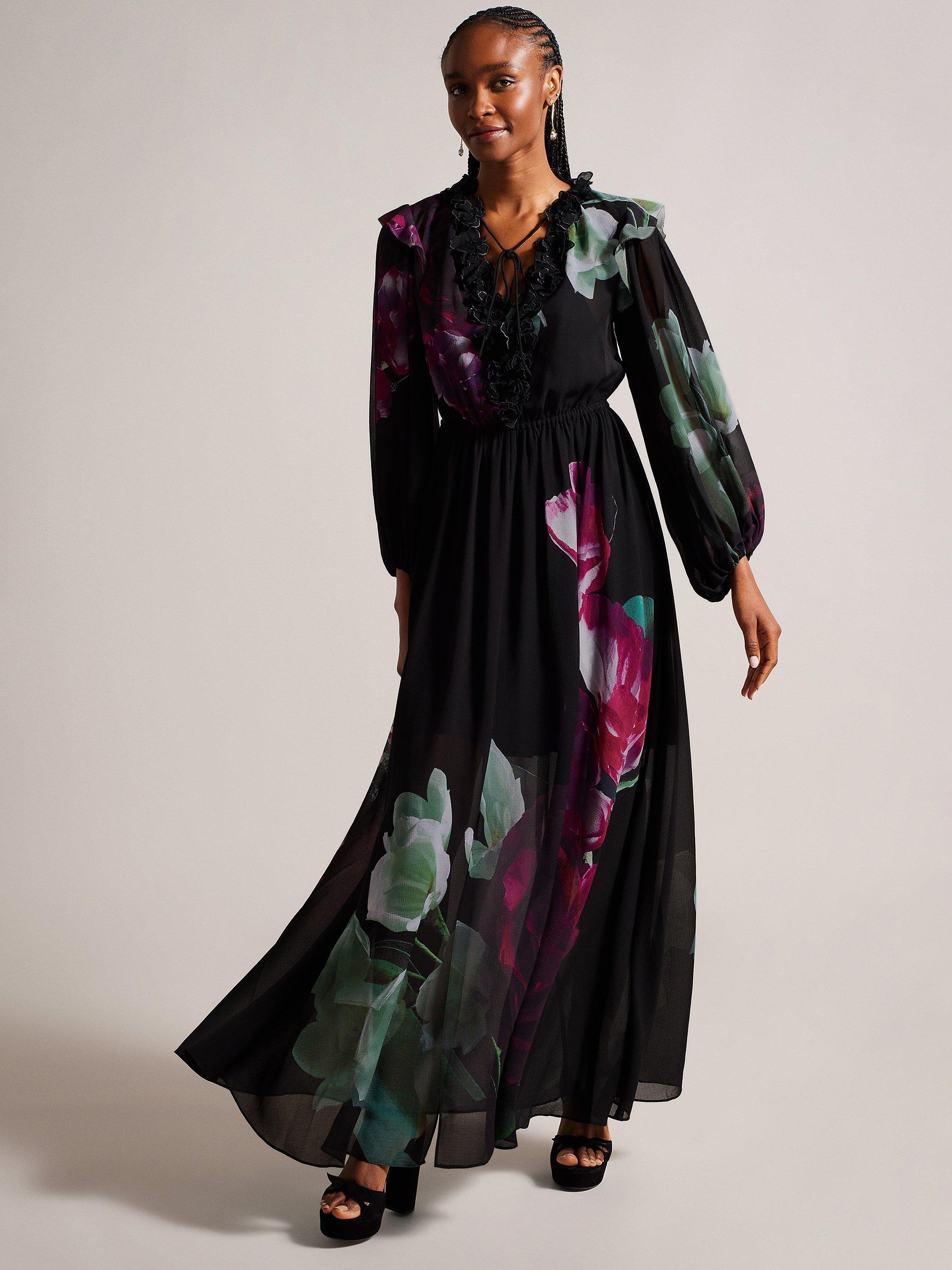 Ted Baker Gionnna Floral Maxi Dress, Black/Multi