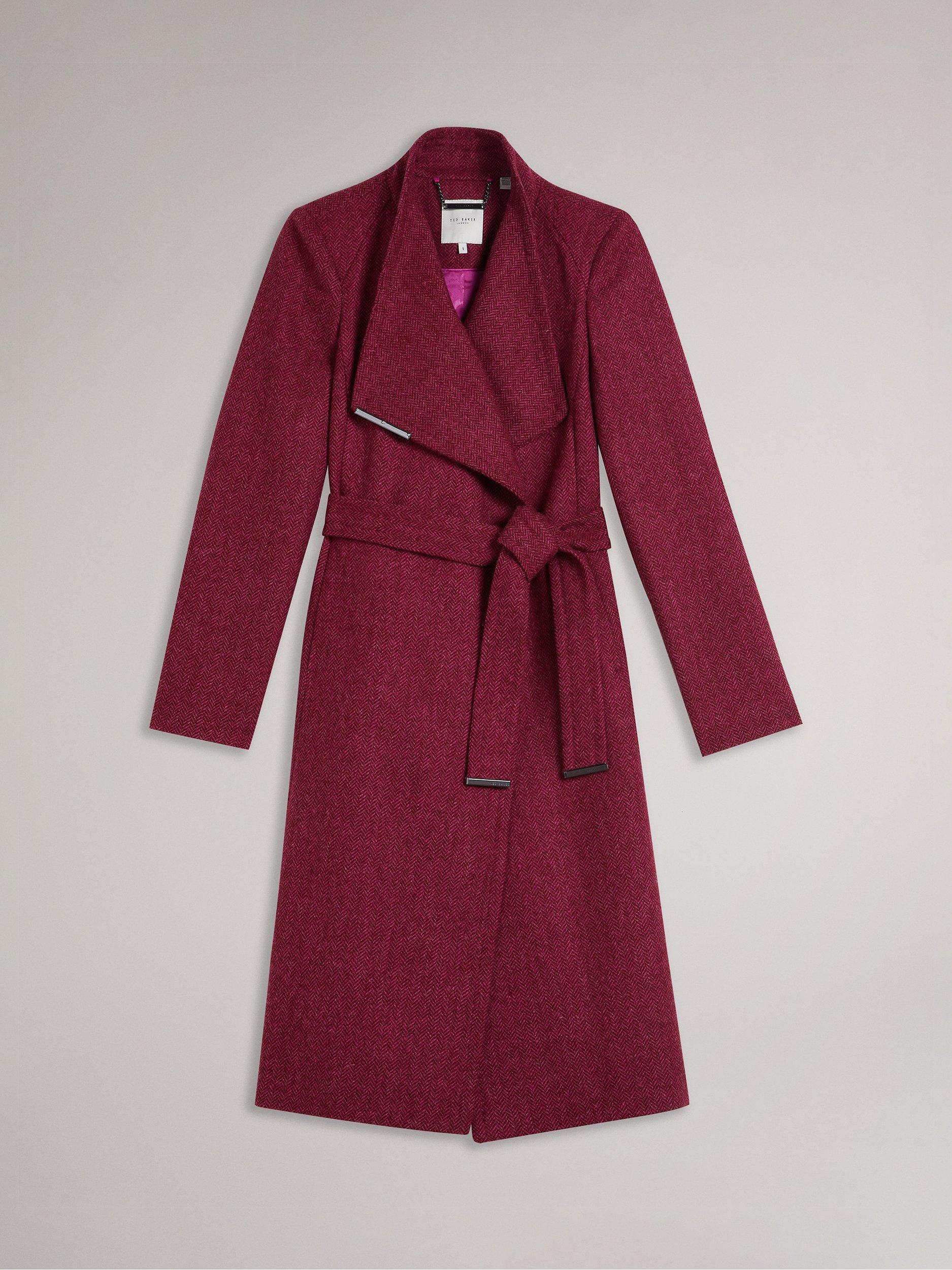 Ted Baker Roseane Wool Coat, Pink Hot