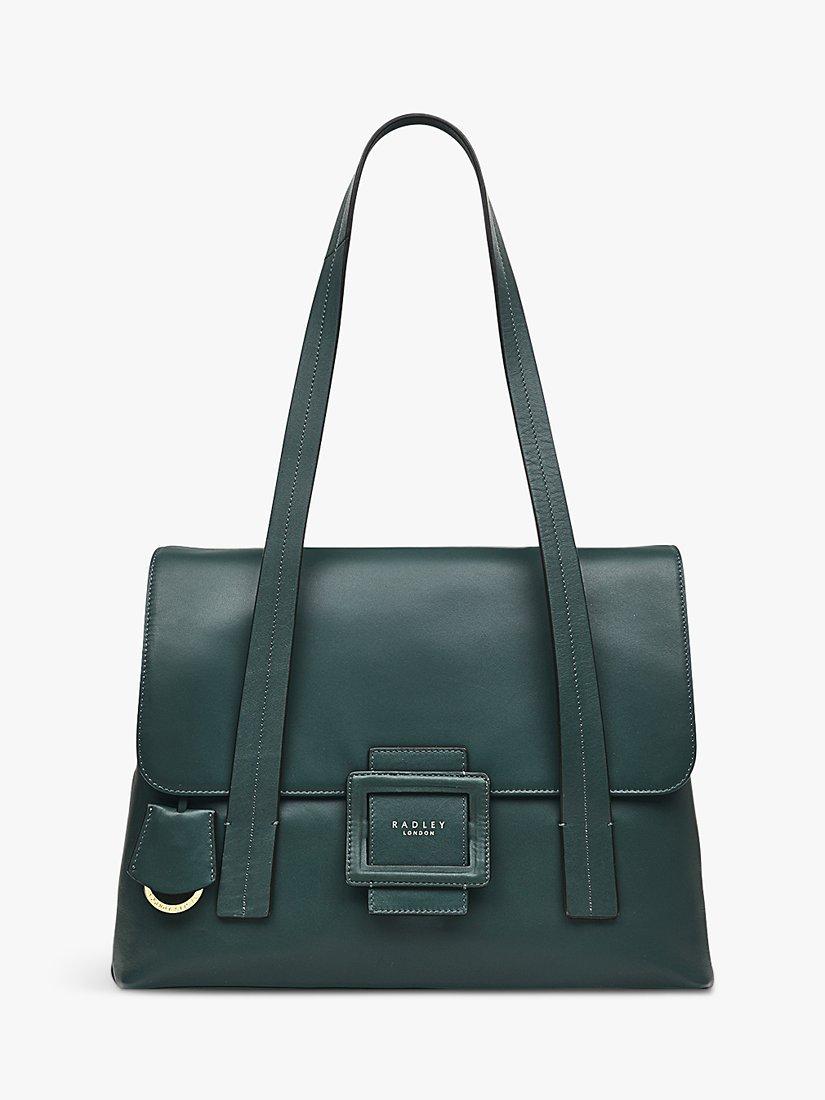 Radley Purley Knoll Large Flapover Leather Shoulder Bag, Cedar