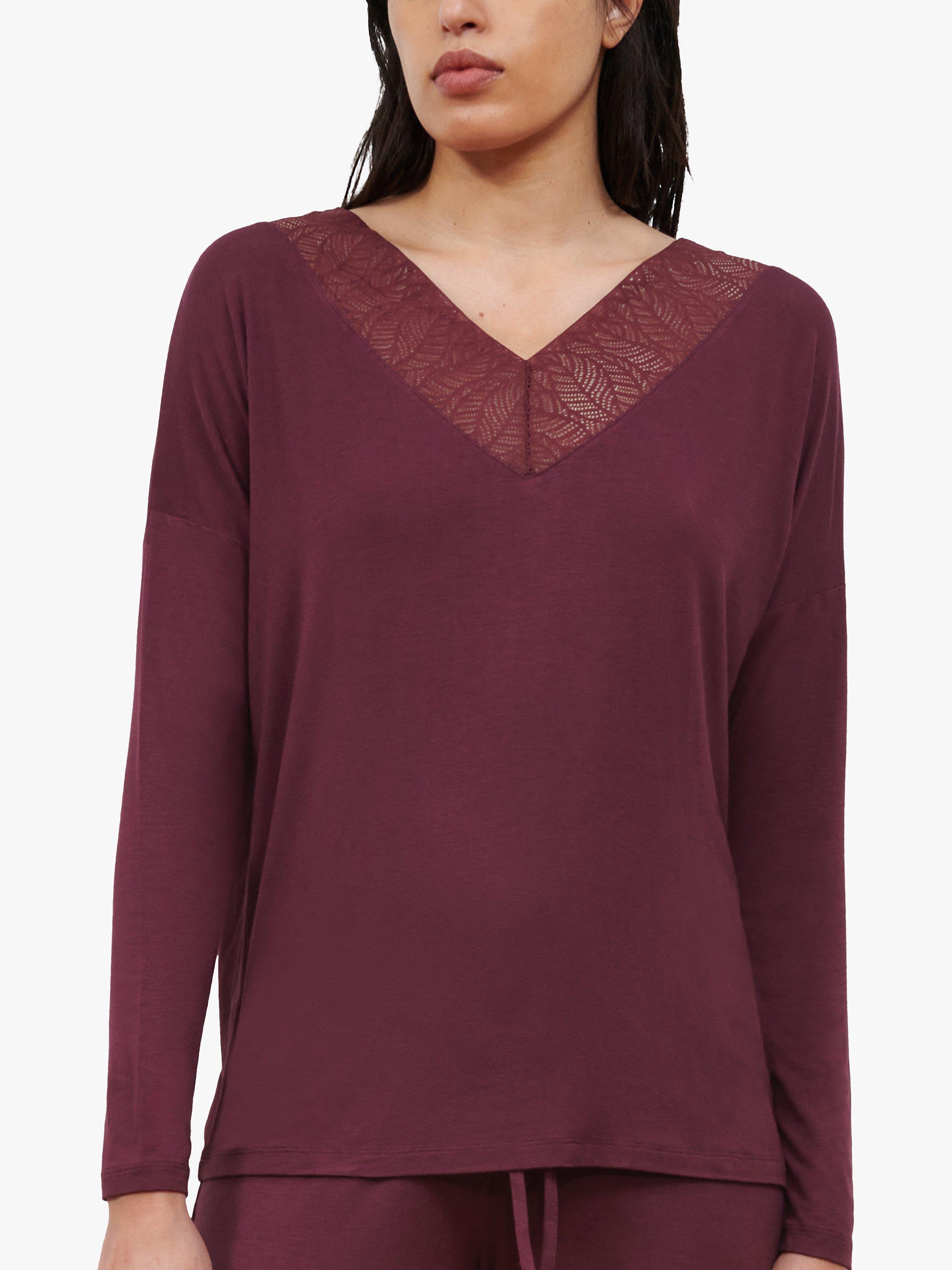 Femilet Jazz Long Sleeve Loungewear Top, Port, L