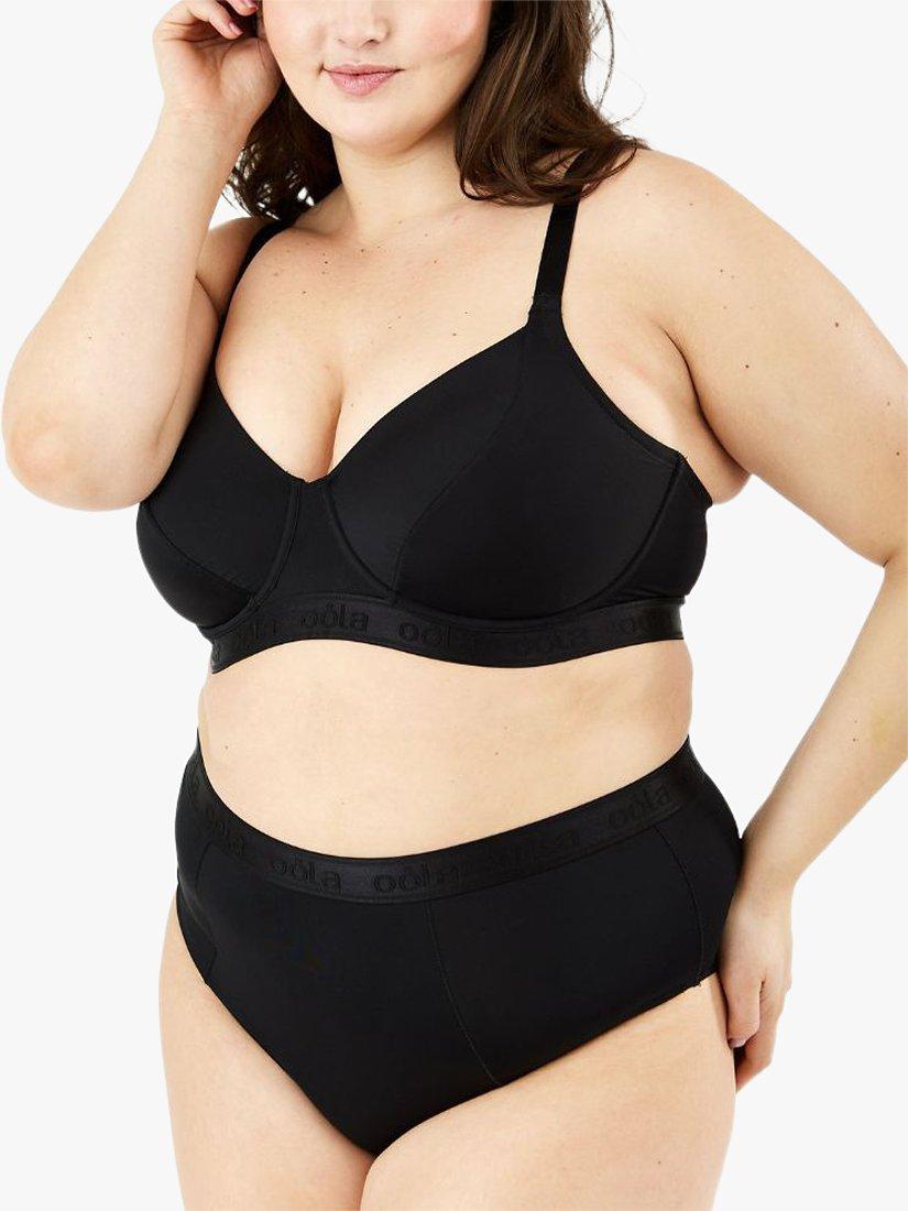 Product image 2 of 3, which shows Oola Lingerie Everyday Full Cup Underwired Bra, Black, 46DD