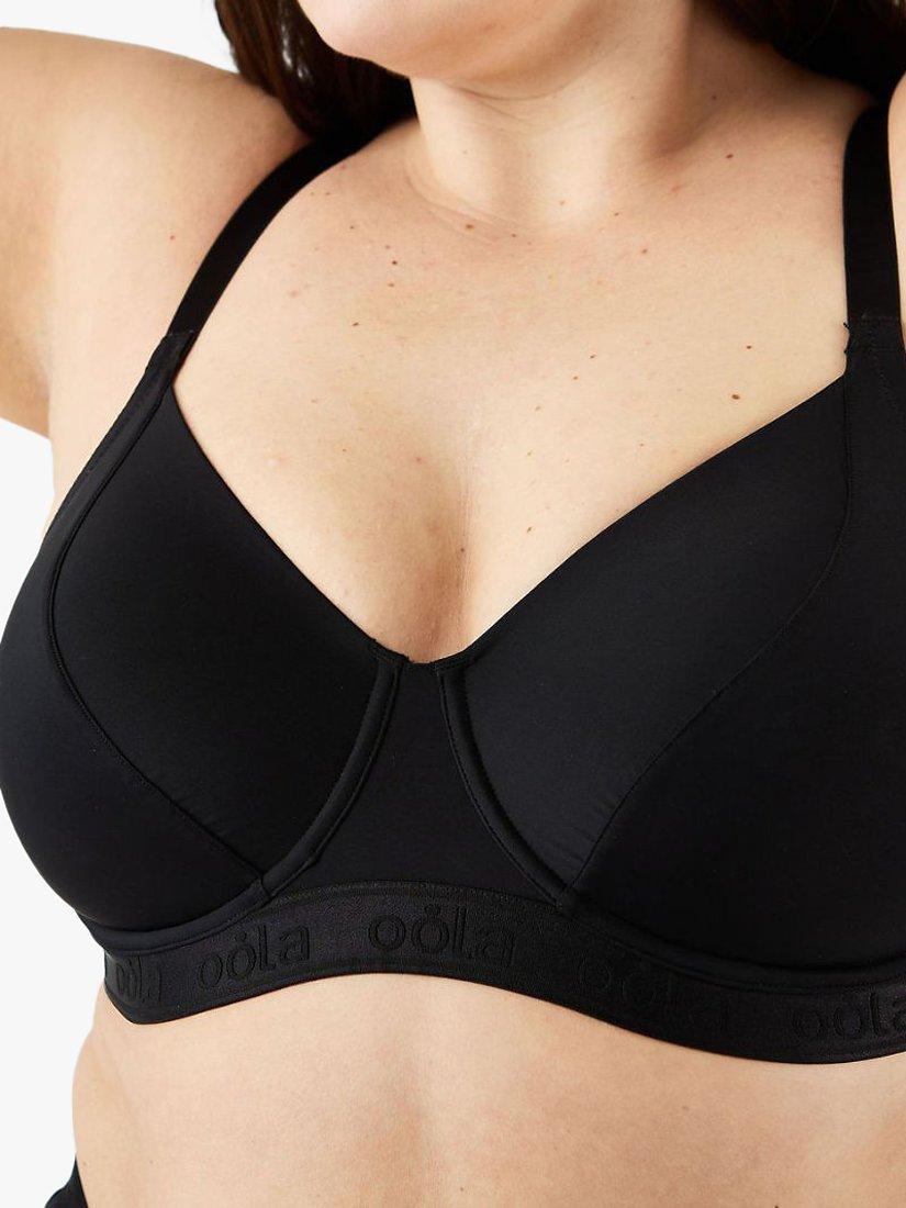 Product image 3 of 3, which shows Oola Lingerie Everyday Full Cup Underwired Bra, Black, 46DD