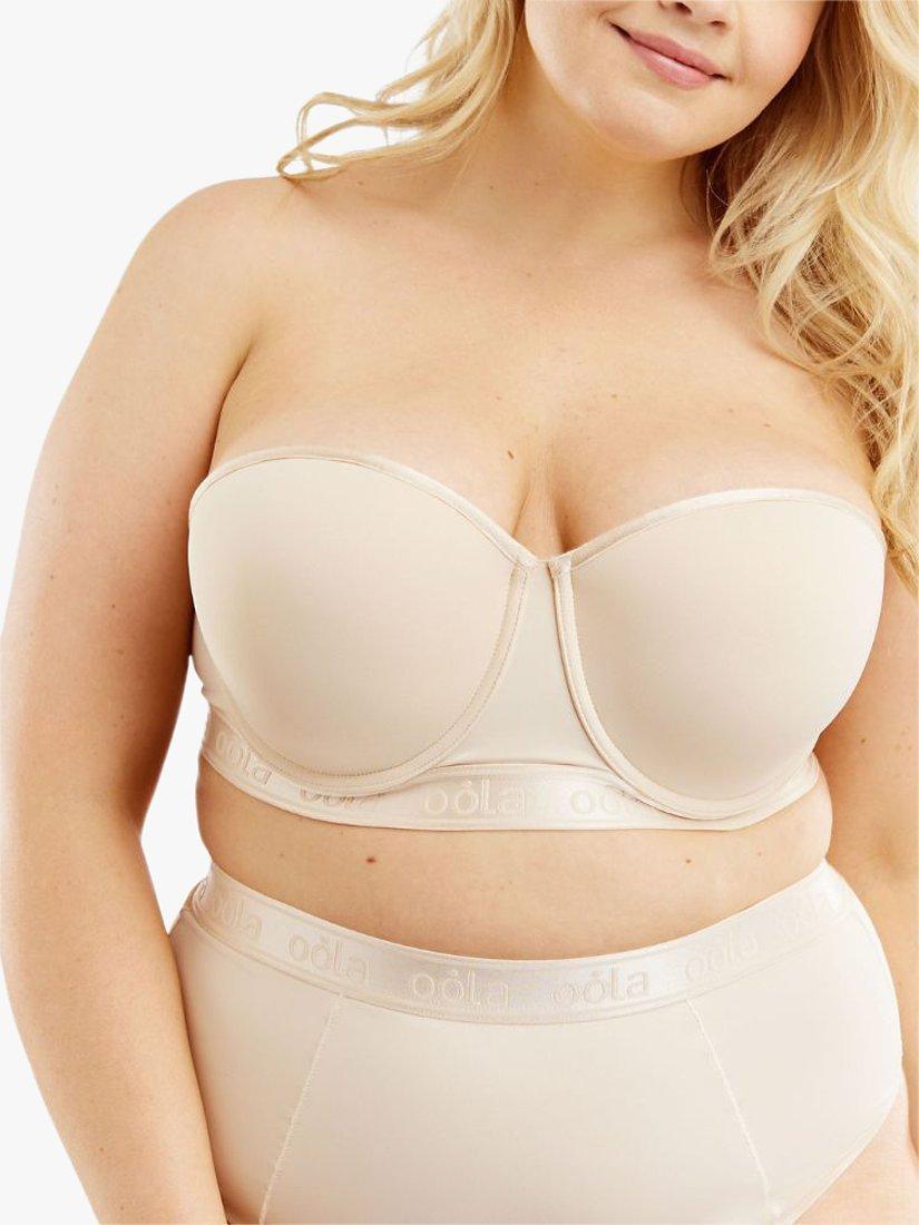 Product image 1 of 6, which shows Oola Lingerie Moulded Padded Strapless Multiway Bra, Latte, 38D