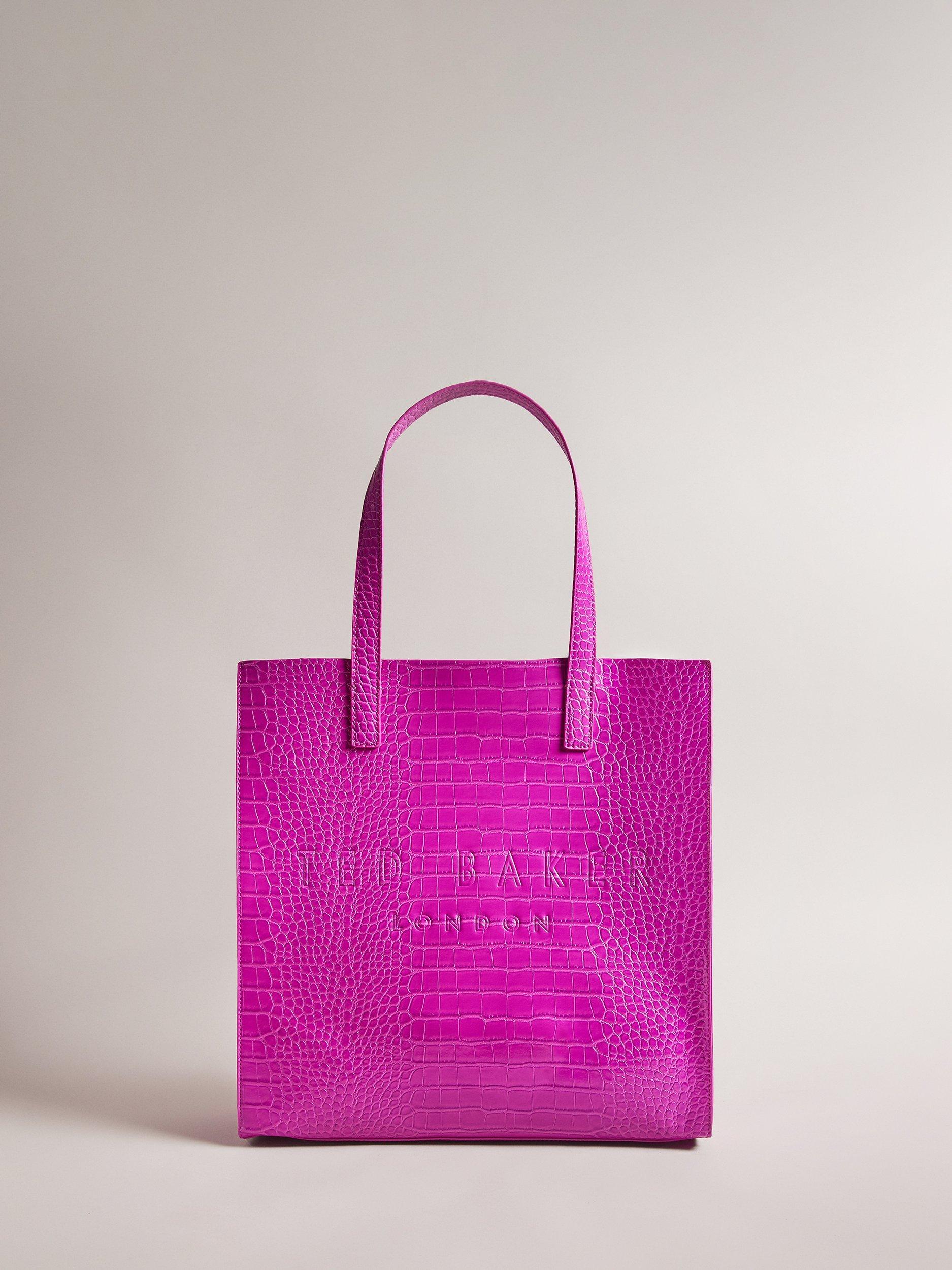 Ted Baker Croccon Large Icon Shopper Bag Hot Pink One Size