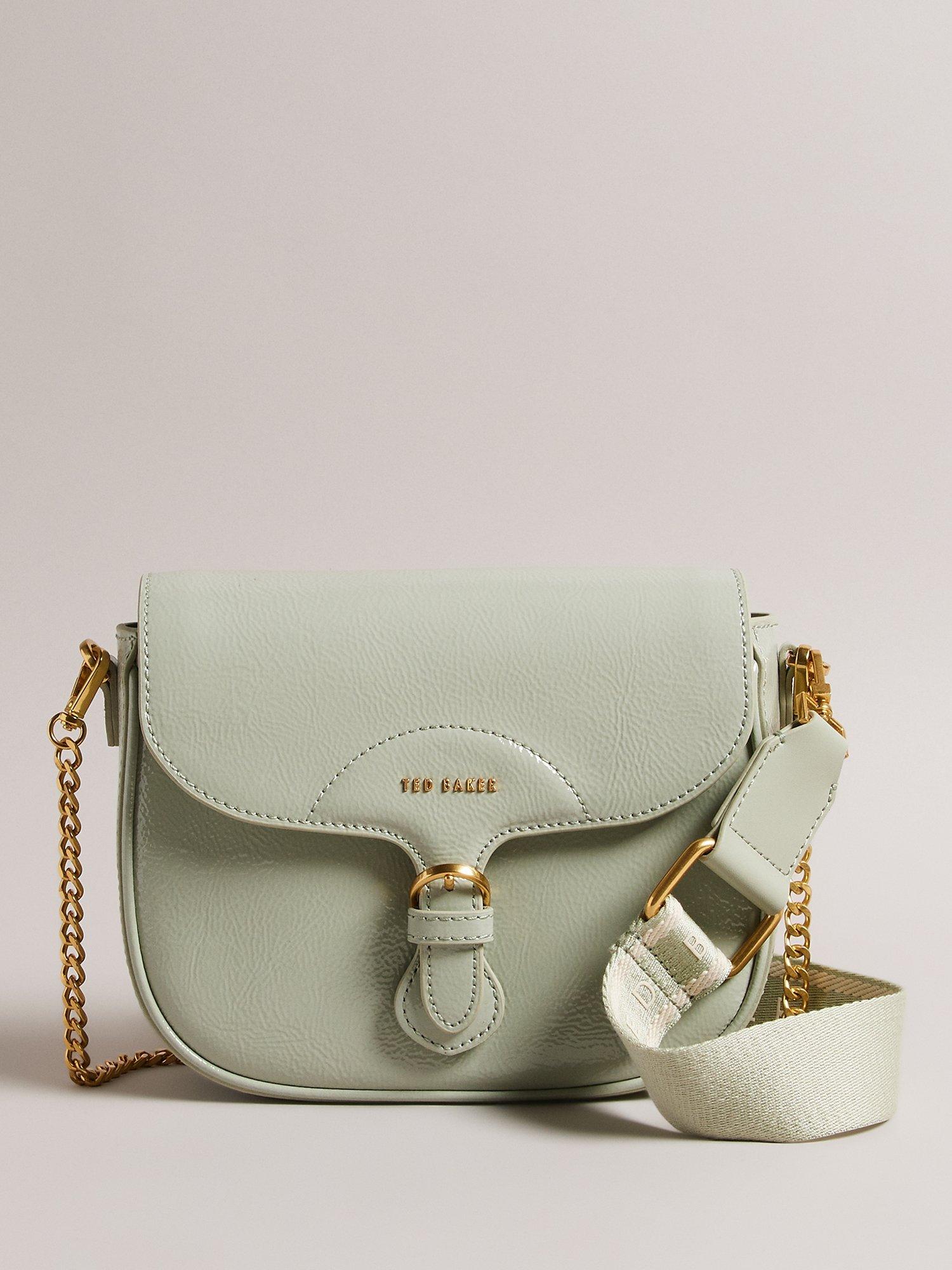 Ted Baker Esia Leather Cross Body Saddle Bag, Light Green, One Size