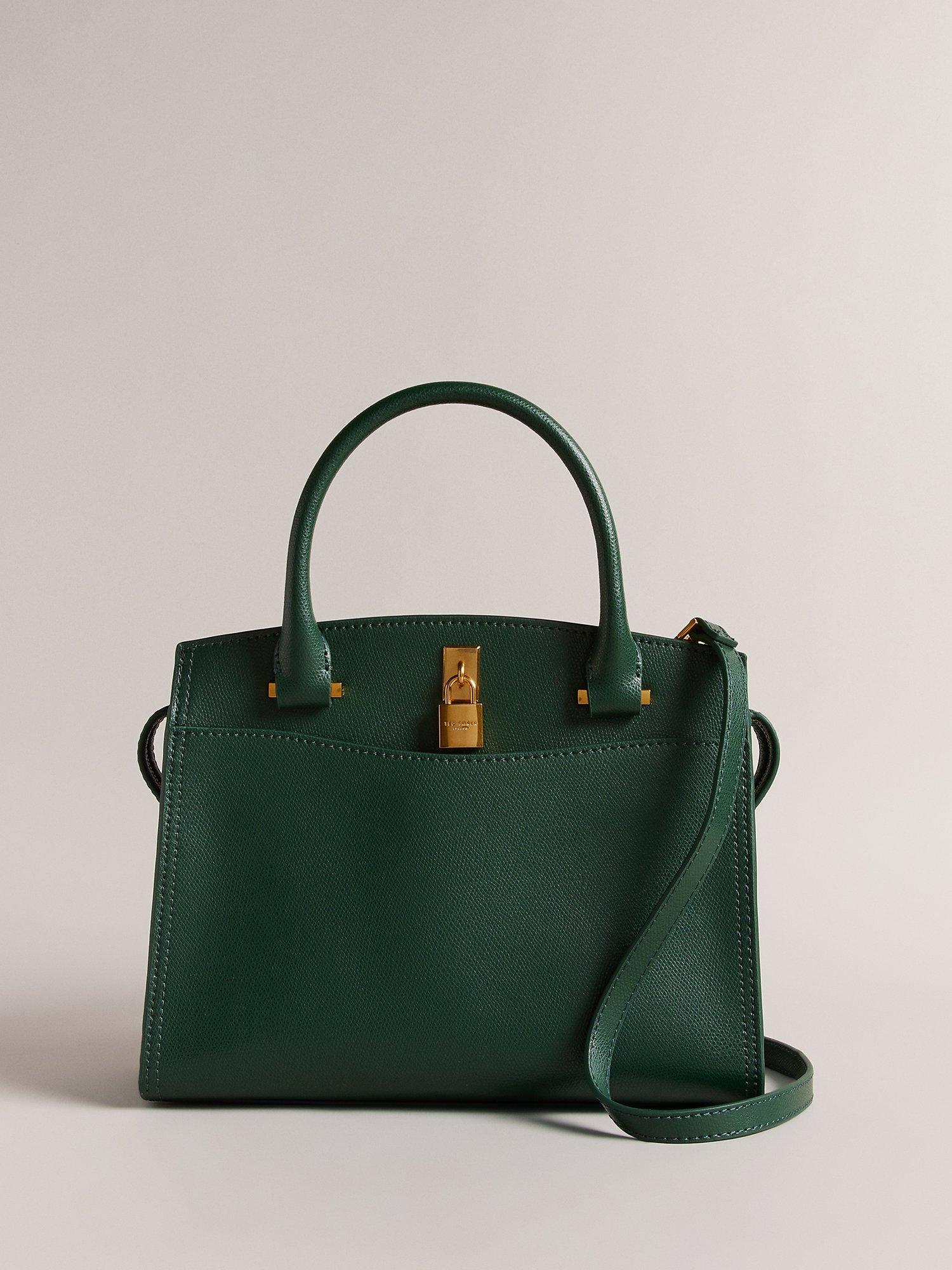 Ted Baker Myfair Leather Grab Bag, Green Dark, One Size