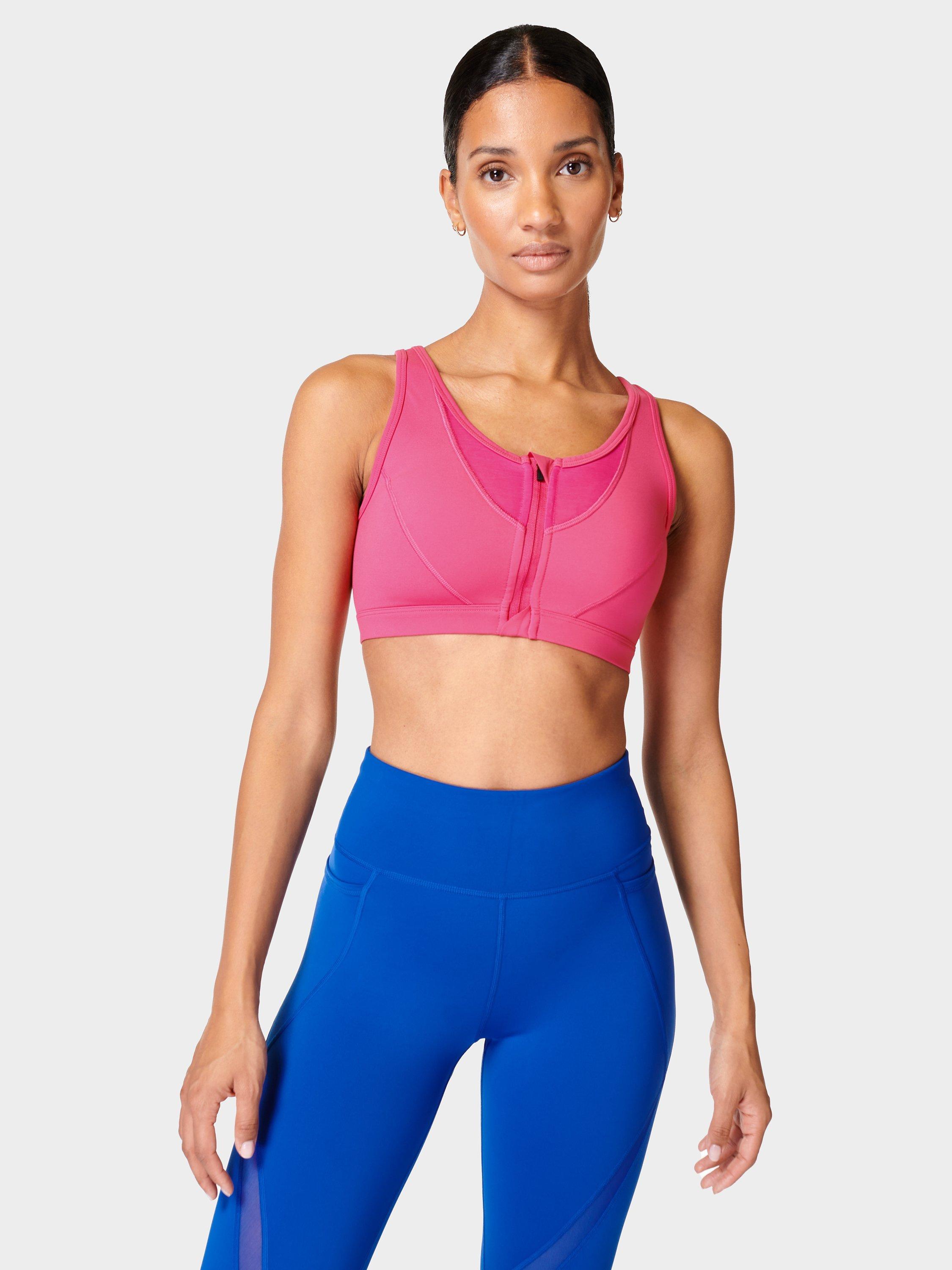 Sweaty Betty Icon Train Medium Impact Sports Bra, Punk Pink