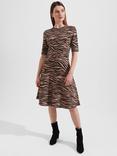 Hobbs Madison Knitted Dress, Black Camel