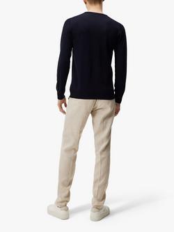 J.Lindeberg Lyle Merino Wool Crew Jumper - view 2, Navy