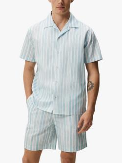 J.Lindeberg Elio Painted Stripe Regular Shirt, Blue/White, Blue/White